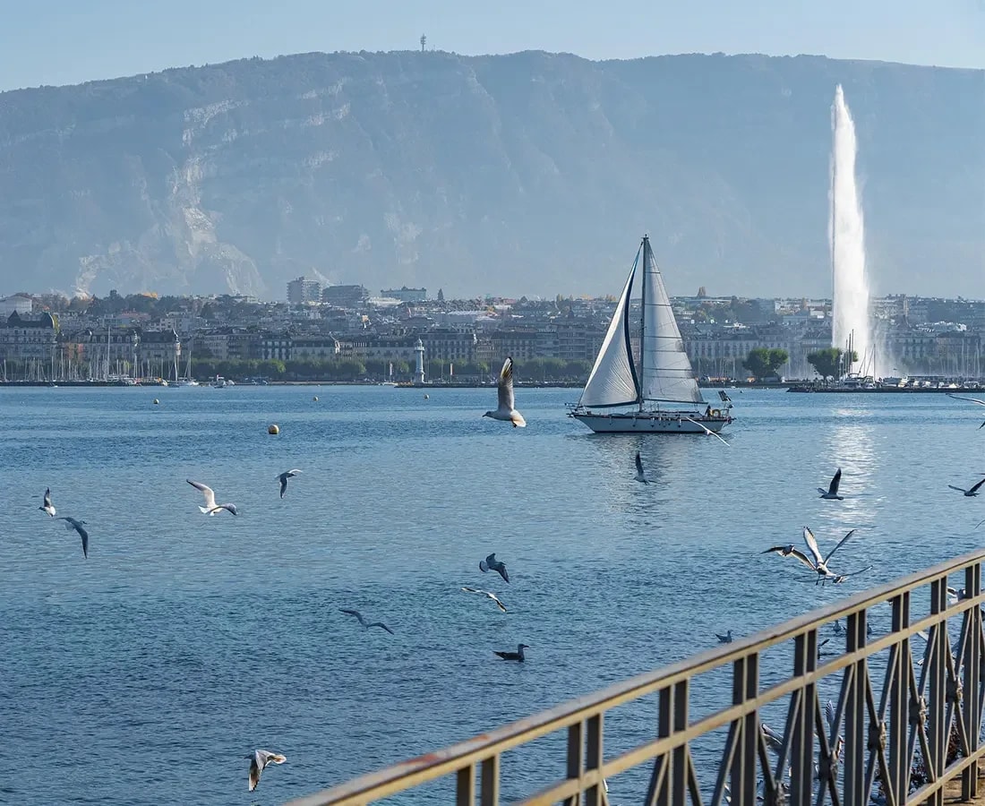 La rade de Genève et son jet d’eau