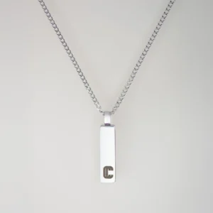 Pendentif Forma, maille gourmette, argenté