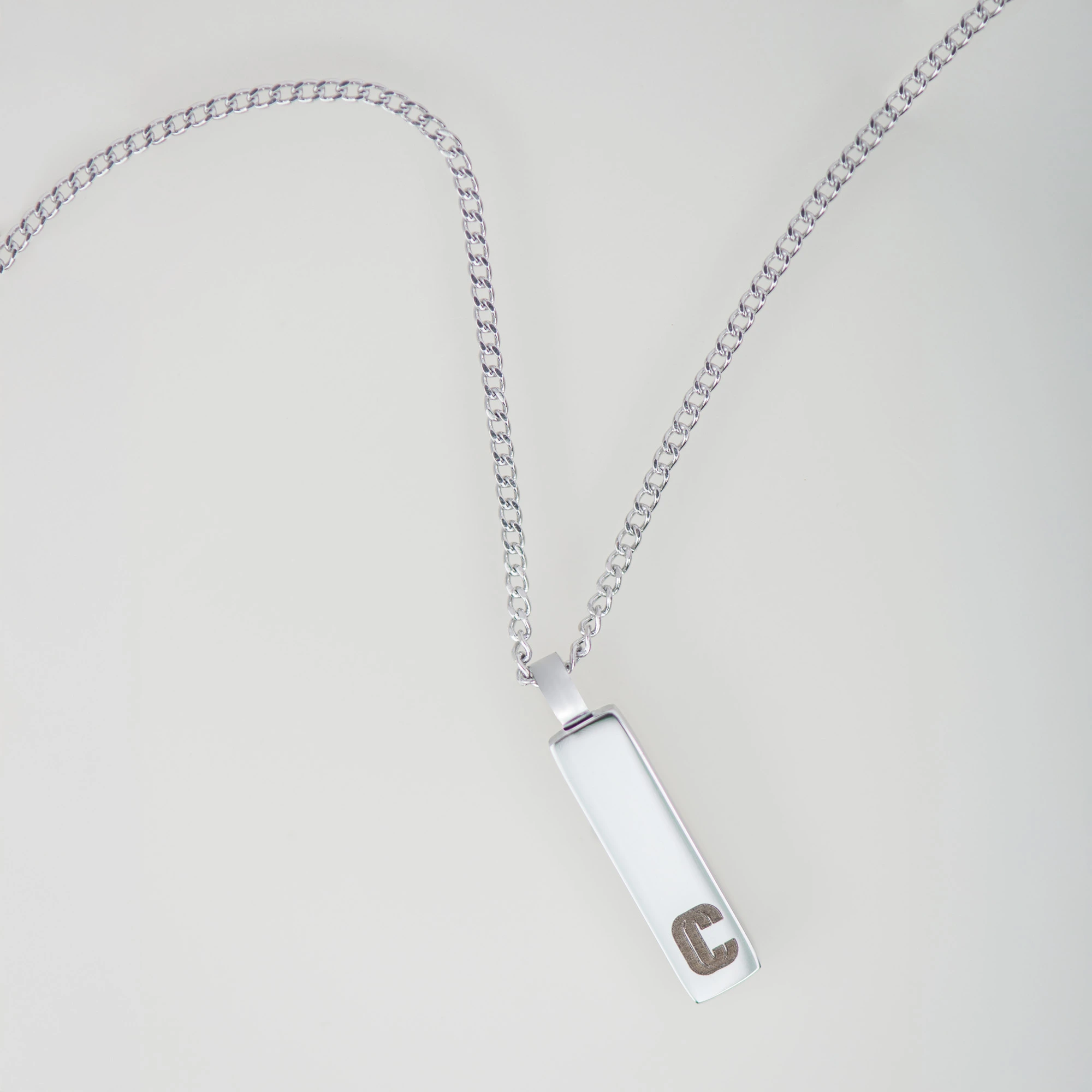 Pendentif forma, maille gourmette, argenté – Image 2