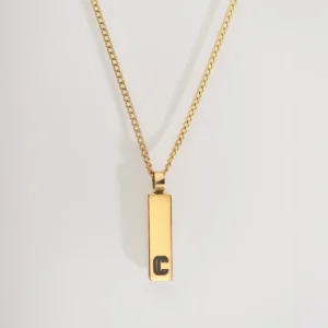 Pendentif Forma, maille gourmette, doré